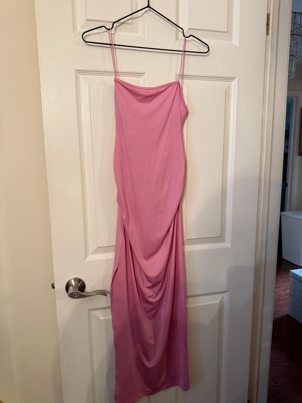 SHEIN Pink Cowl Neck Midi Slip Dress